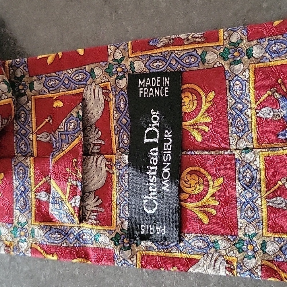 Christian Dior Men's Tie, 100% Silk, Hand Made, 59" - Picture 3 of 8